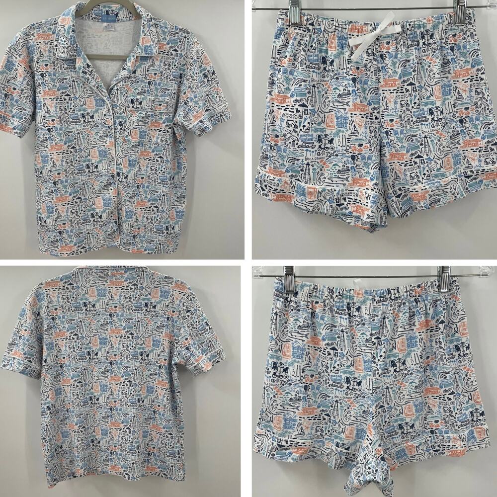 Joy Street Women’s Button Front Short Pajama Set Boca Grande S